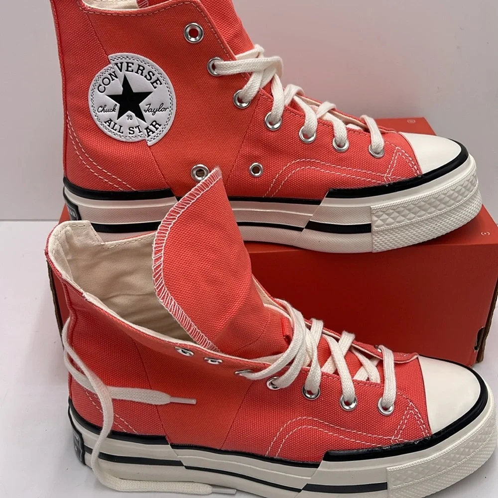 Converse WMNS CHUCK 70 PLUS HI WATERMELON SLUSHY/MHITE/BLACK A06432C Platforms